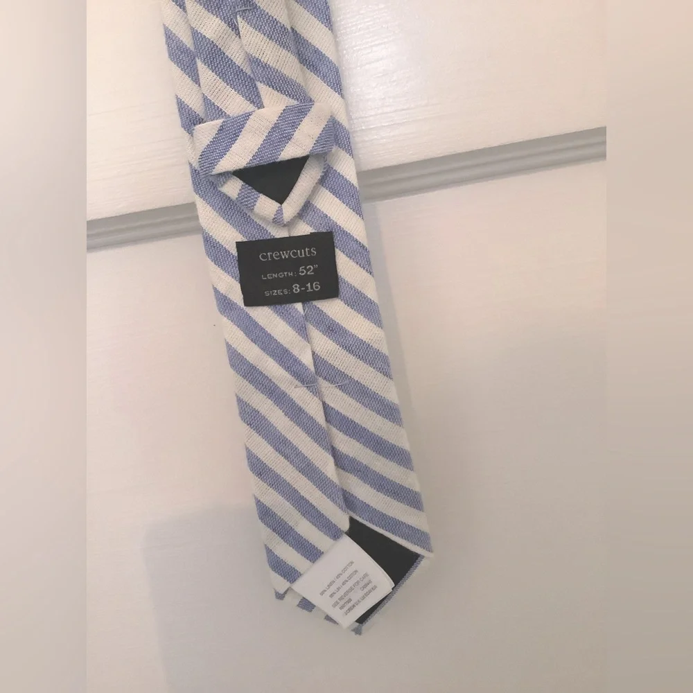 J Crew Crewcuts Teen Boys Blue & White Tie Length 52” Sizes 8-16